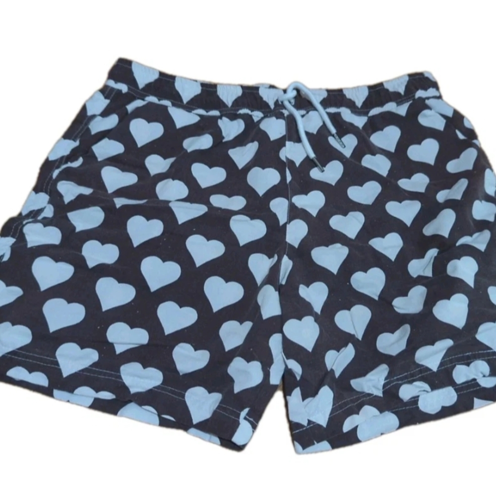 White and Brown Board Shorts with Classic Swim Style